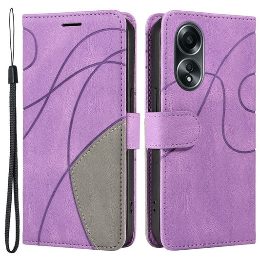 KT Leather Series-1 Phone Case for Oppo A58 4G Stand Anti-Scratch Cell Phone Protector Wallet - Light Purple