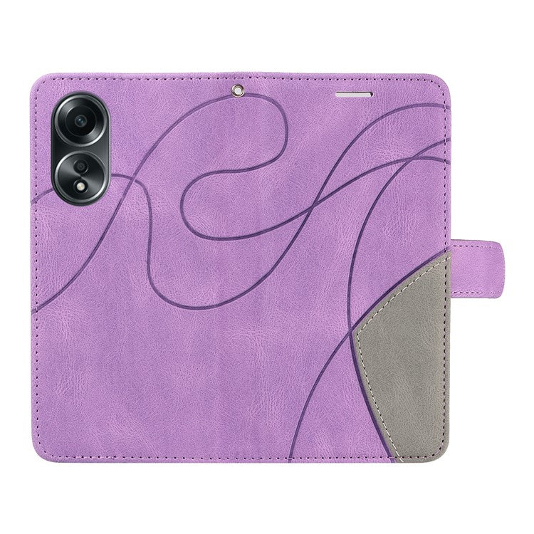 KT Leather Series-1 Phone Case for Oppo A58 4G Stand Anti-Scratch Cell Phone Protector Wallet - Light Purple