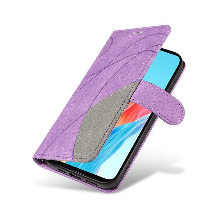 KT Leather Series-1 Phone Case for Oppo A58 4G Stand Anti-Scratch Cell Phone Protector Wallet - Light Purple
