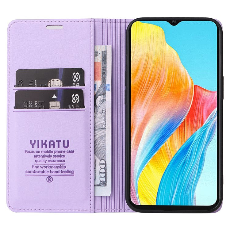 YIKATU YK-001 For Oppo A38 4G Case Full Protection PU Leather Wallet Phone Cover - Light Purple