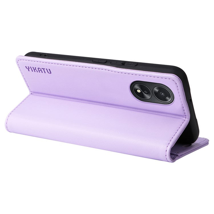 YIKATU YK-001 For Oppo A38 4G Case Full Protection PU Leather Wallet Phone Cover - Light Purple