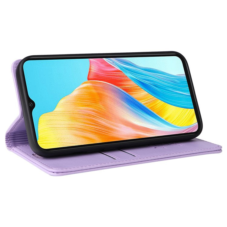 YIKATU YK-001 For Oppo A38 4G Case Full Protection PU Leather Wallet Phone Cover - Light Purple