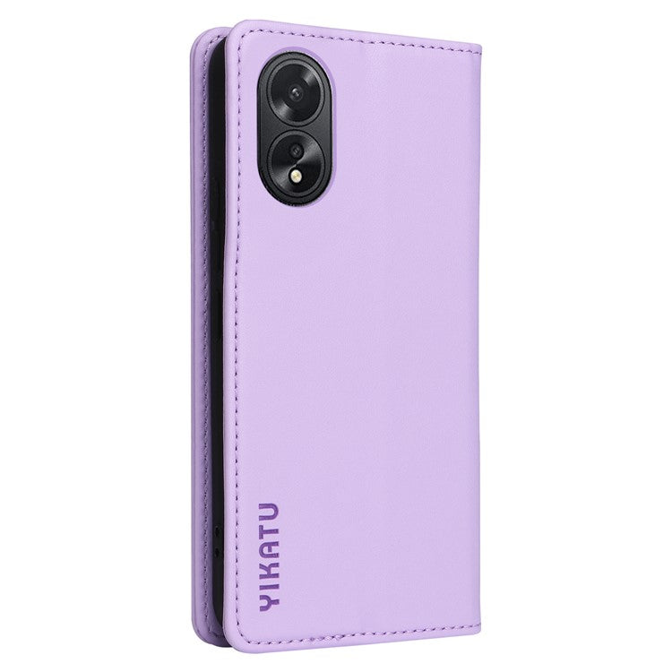 YIKATU YK-001 For Oppo A38 4G Case Full Protection PU Leather Wallet Phone Cover - Light Purple