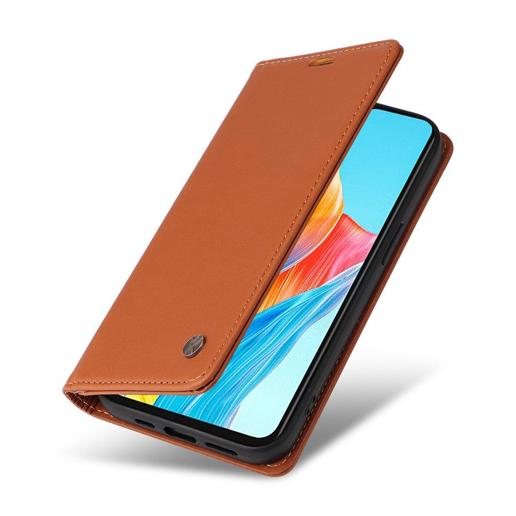 YIKATU YK-001 For Oppo A38 4G Case Full Protection PU Leather Wallet Phone Cover - Brown