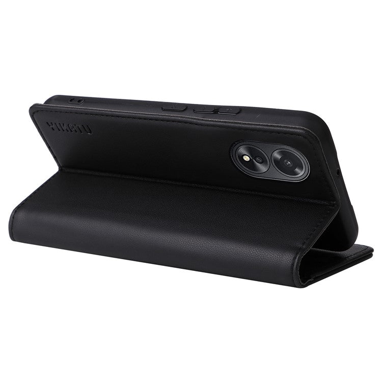 YIKATU YK-001 For Oppo A38 4G Case Full Protection PU Leather Wallet Phone Cover - Black