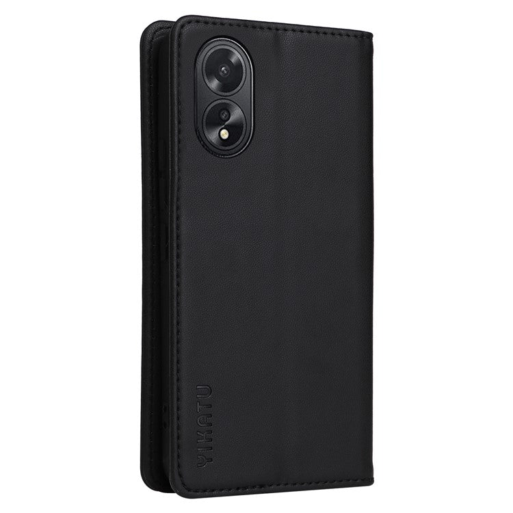 YIKATU YK-001 For Oppo A38 4G Case Full Protection PU Leather Wallet Phone Cover - Black
