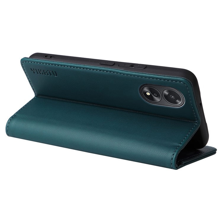 YIKATU YK-001 For Oppo A38 4G Case Full Protection PU Leather Wallet Phone Cover - Green