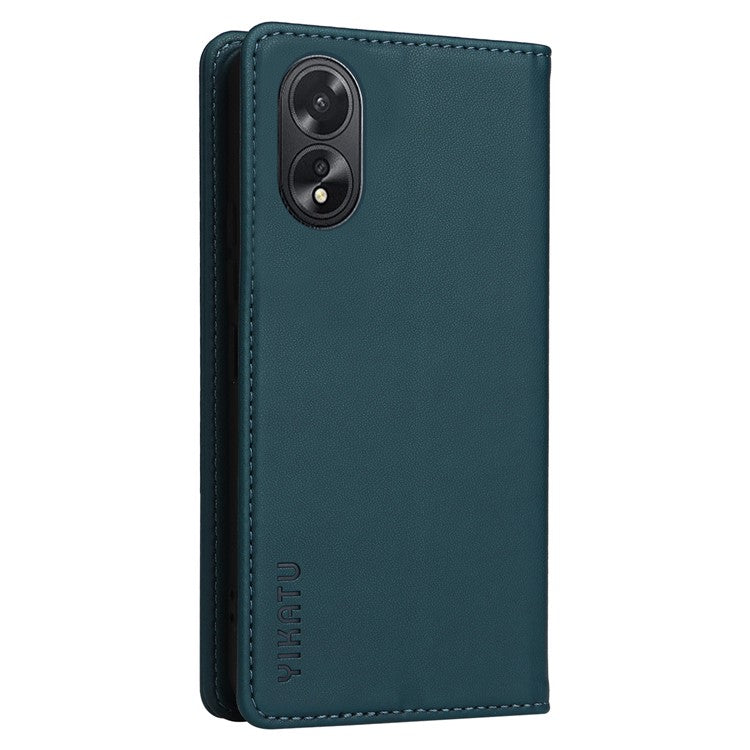 YIKATU YK-001 For Oppo A38 4G Case Full Protection PU Leather Wallet Phone Cover - Green