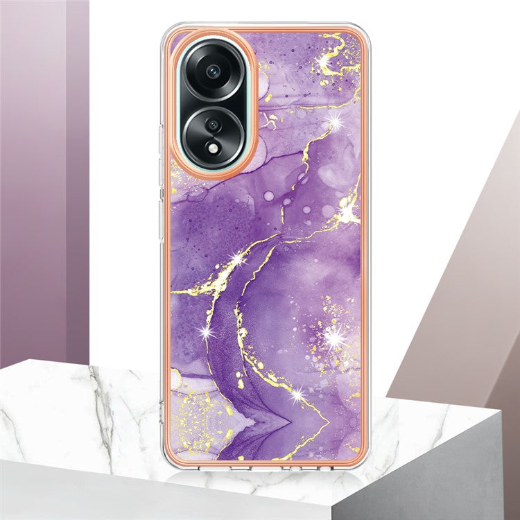 YB IMD Series-2 For Oppo A58 4G Case Electroplated Edge TPU Phone Cover - Purple 002