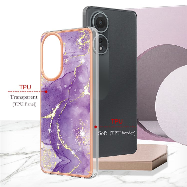 YB IMD Series-2 For Oppo A58 4G Case Electroplated Edge TPU Phone Cover - Purple 002