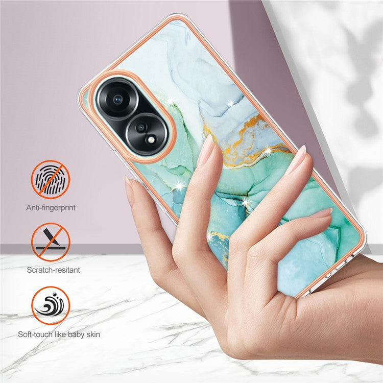 YB IMD Series-2 For Oppo A58 4G Case Electroplated Edge TPU Phone Cover - Green 003
