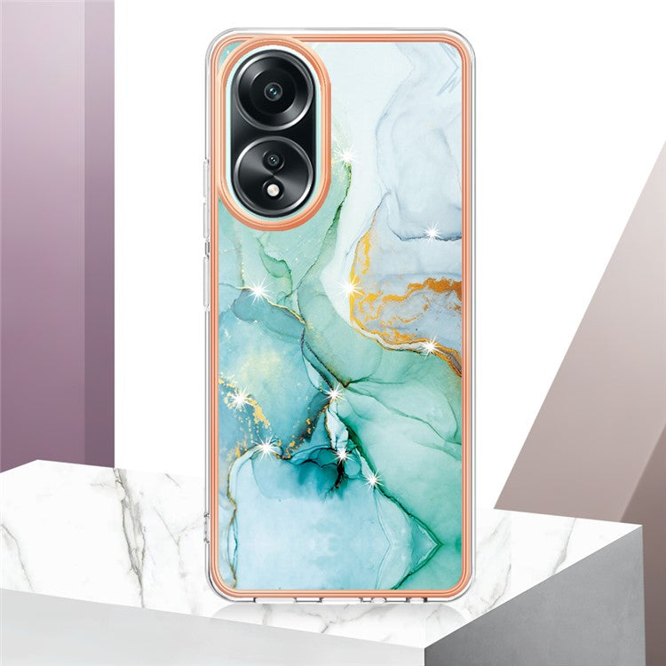 YB IMD Series-2 For Oppo A58 4G Case Electroplated Edge TPU Phone Cover - Green 003