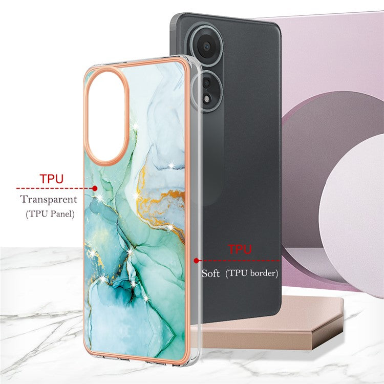YB IMD Series-2 For Oppo A58 4G Case Electroplated Edge TPU Phone Cover - Green 003