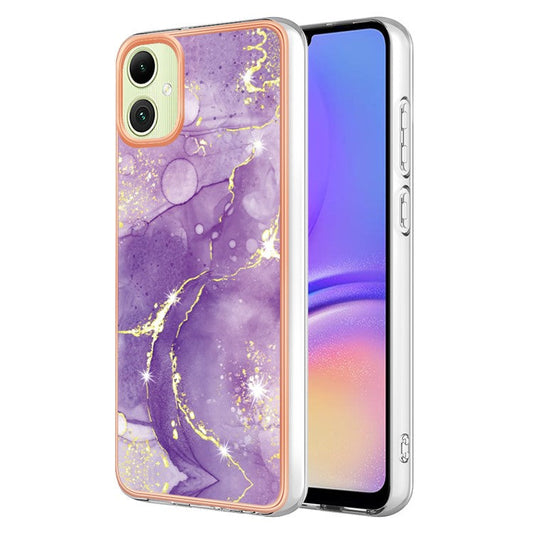 YB IMD Series-2 For Samsung Galaxy A05 4G Case Marble Pattern Protective Phone Cover - Purple 002