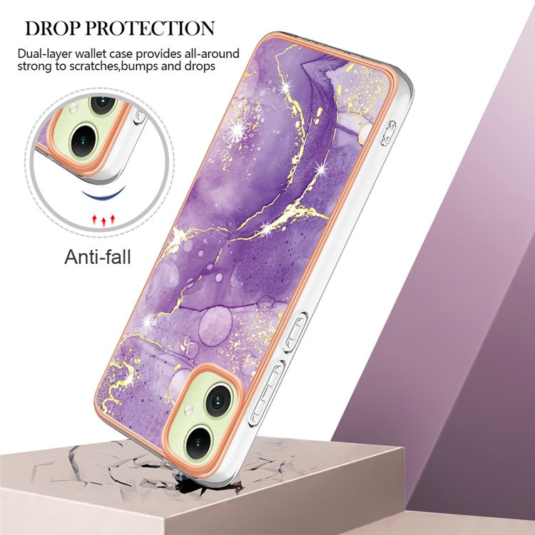 YB IMD Series-2 For Samsung Galaxy A05 4G Case Marble Pattern Protective Phone Cover - Purple 002