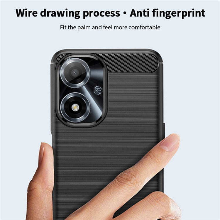 MOFI JK TPU Series-1 For Oppo A2m 5G Case Carbon Fiber Texture TPU Cell Phone Cover - Black