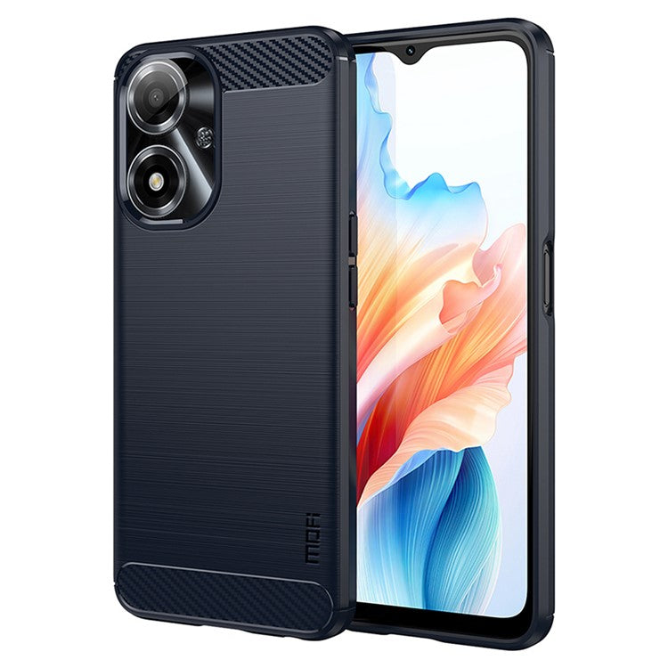 MOFI JK TPU Series-1 For Oppo A2m 5G Case Carbon Fiber Texture TPU Cell Phone Cover - Blue