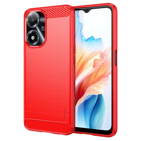 MOFI JK TPU Series-1 For Oppo A2m 5G Case Carbon Fiber Texture TPU Cell Phone Cover - Red
