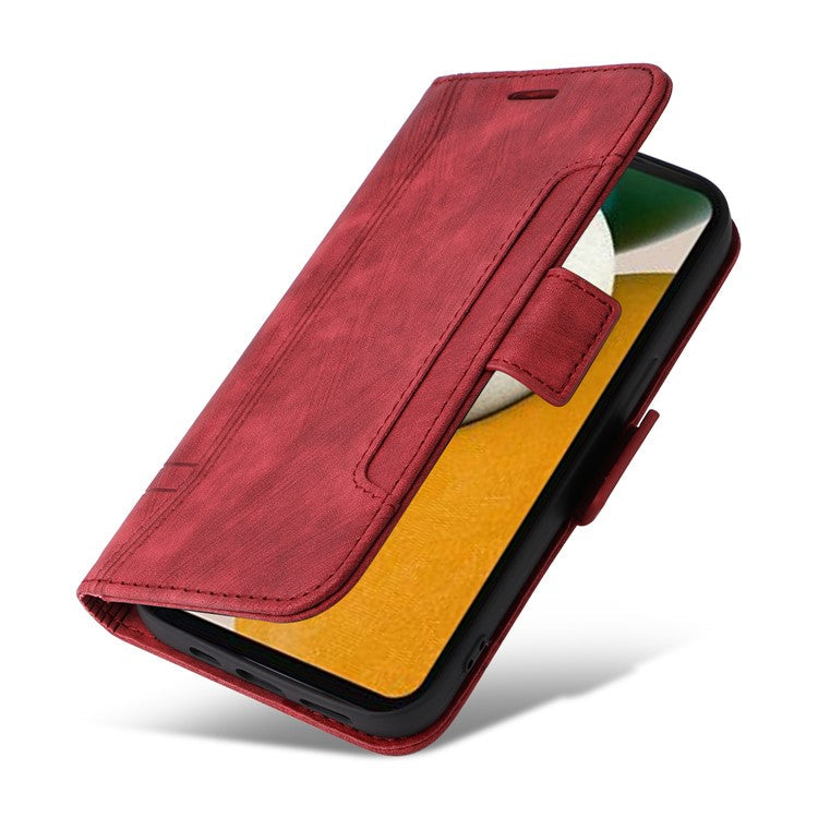 BETOPNICE 001 Stand PU Leather Phone Shell for Samsung Galaxy A15 5G Case Folding Wallet Phone Cover - Red