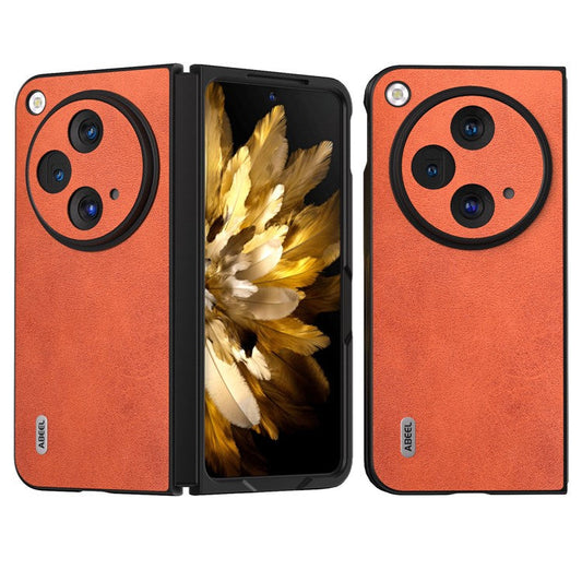 ABEEL For Oppo Find N3 5G / OnePlus Open Case PU Leather Cowhide Texture Phone Back Cover - Brown
