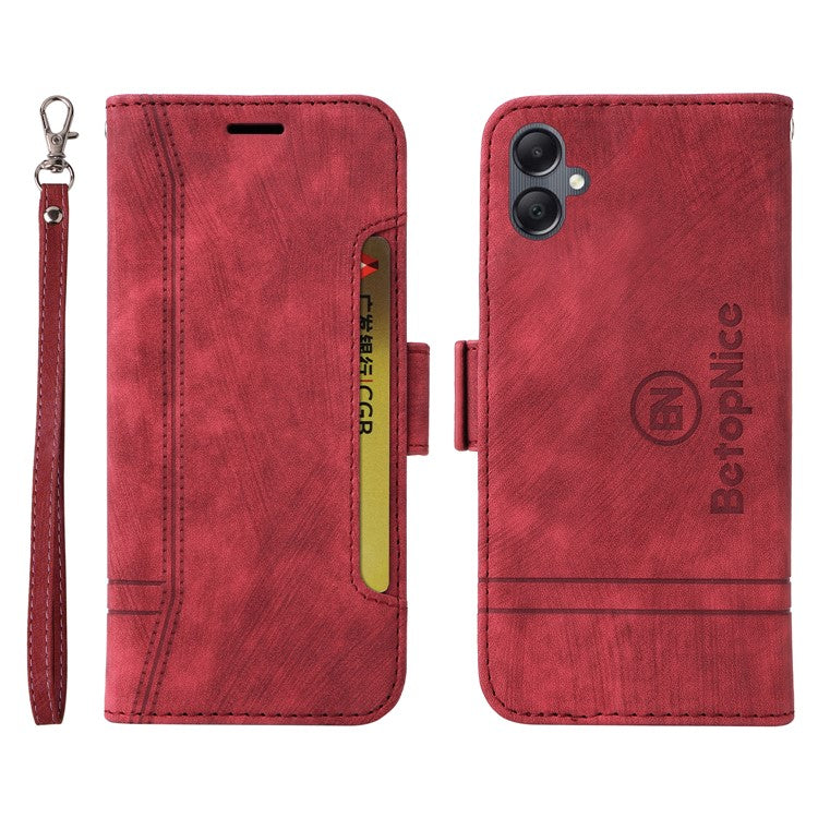 BETOPNICE 001 For Samsung Galaxy A05 4G Case Folding Stand Leather Wallet Phone Cover - Red