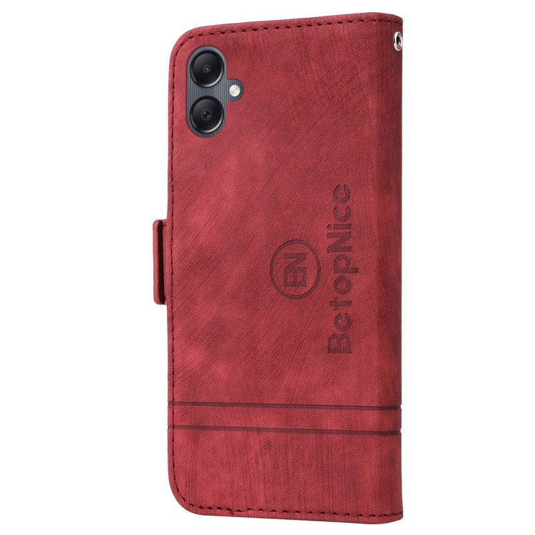 BETOPNICE 001 For Samsung Galaxy A05 4G Case Folding Stand Leather Wallet Phone Cover - Red