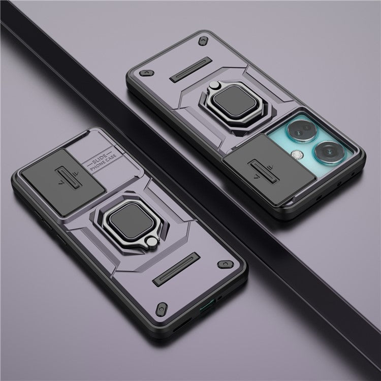 For OnePlus Nord CE3 5G Case Kickstand Phone Cover with Slide Lens Protector - Purple