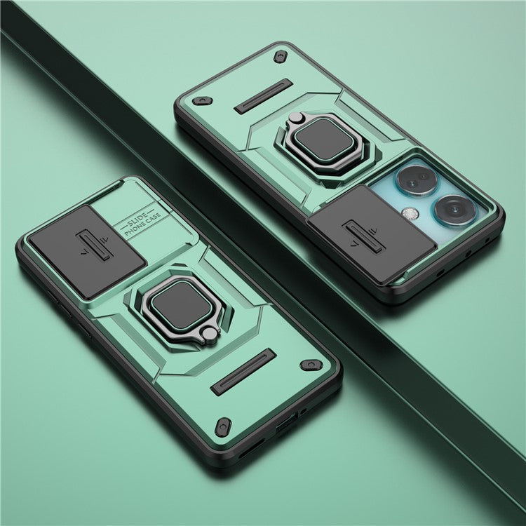 For OnePlus Nord CE3 5G Case Kickstand Phone Cover with Slide Lens Protector - Green