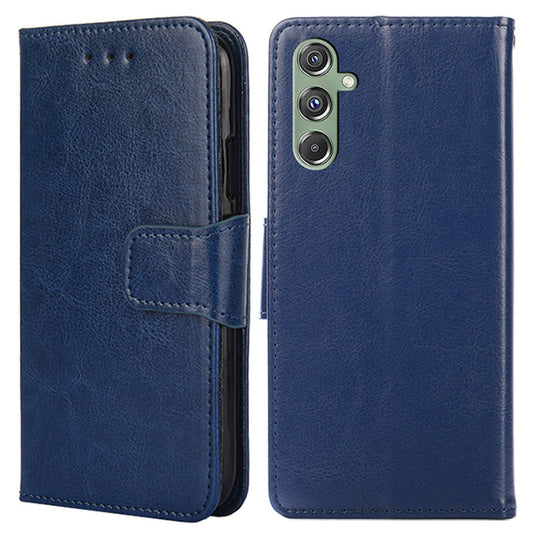 For Samsung Galaxy M34 5G / F34 5G Case Dustproof TPU+PU Leather Wallet Stand Cell Phone Protector - Sapphire
