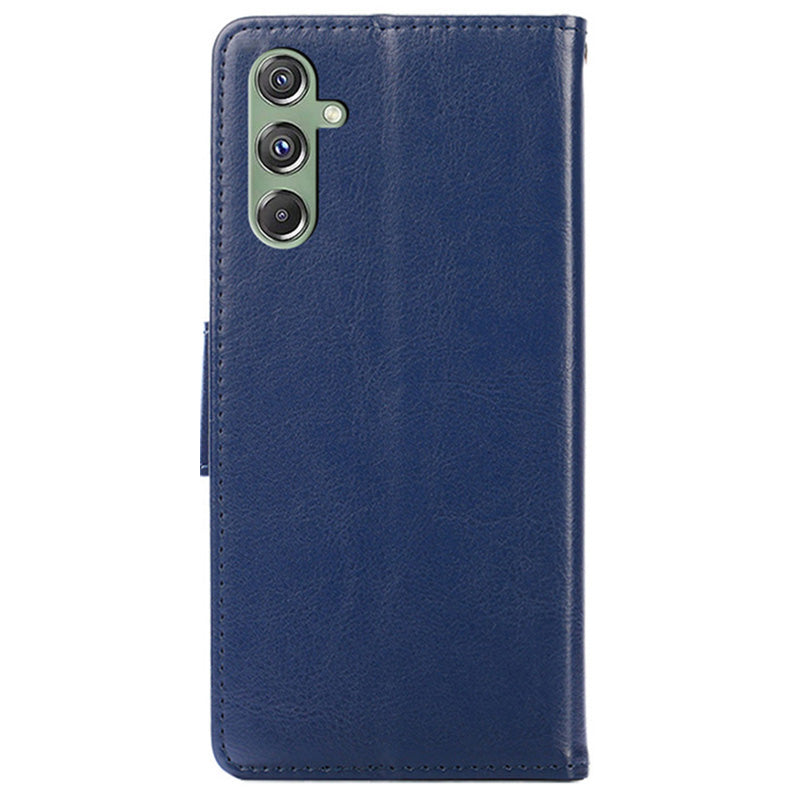 For Samsung Galaxy M34 5G / F34 5G Case Dustproof TPU+PU Leather Wallet Stand Cell Phone Protector - Sapphire