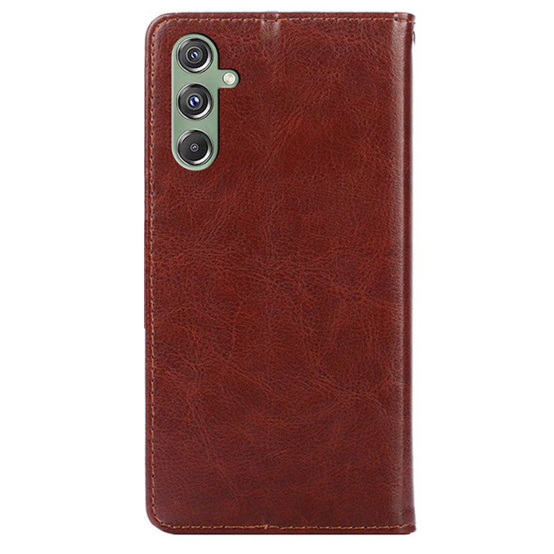 For Samsung Galaxy M34 5G / F34 5G Case Dustproof TPU+PU Leather Wallet Stand Cell Phone Protector - Brown