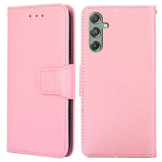 For Samsung Galaxy M34 5G / F34 5G Case Dustproof TPU+PU Leather Wallet Stand Cell Phone Protector - Pink