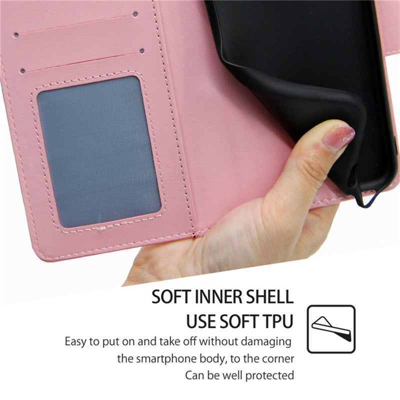 For Samsung Galaxy M34 5G / F34 5G Case Dustproof TPU+PU Leather Wallet Stand Cell Phone Protector - Pink