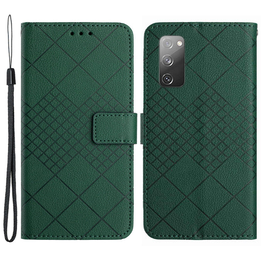 HT06 For Samsung Galaxy S20 FE 4G / FE 5G / S20 Lite / S20 FE 2022 Case Soft PU Leather Phone Cover - Green