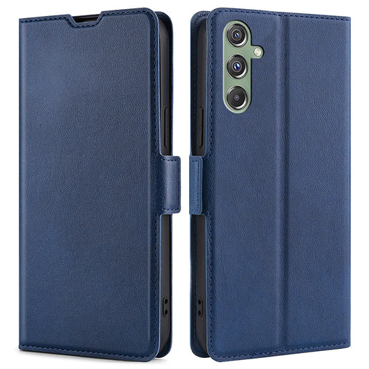For Samsung Galaxy M34 5G / F34 5G Case Scratch-resistant PU Leather Phone Cover with Card Slot - Blue