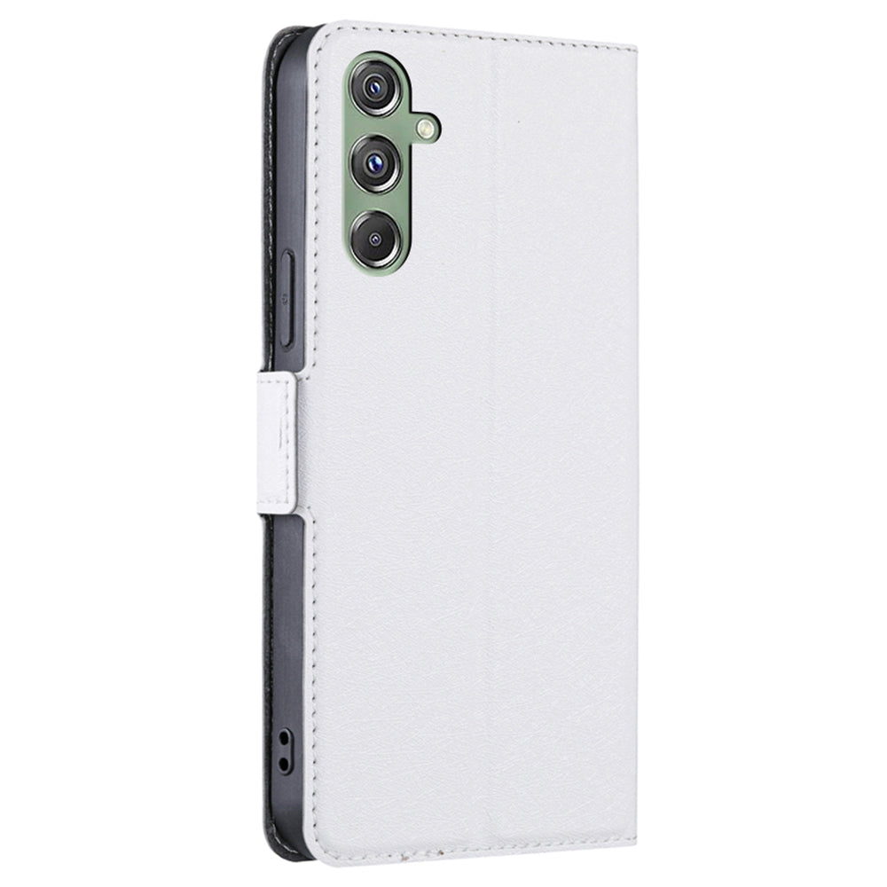 For Samsung Galaxy M34 5G / F34 5G Case Scratch-resistant PU Leather Phone Cover with Card Slot - White