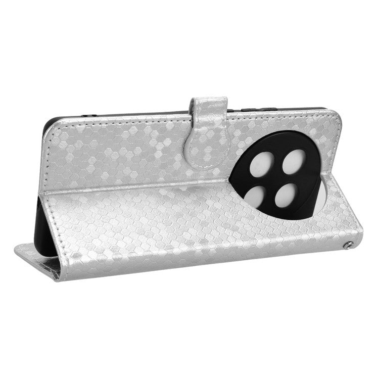 PU Leather Flip Cover for Oppo A2 Pro 5G Case Shockproof Wallet Cell Phone Case - Silver
