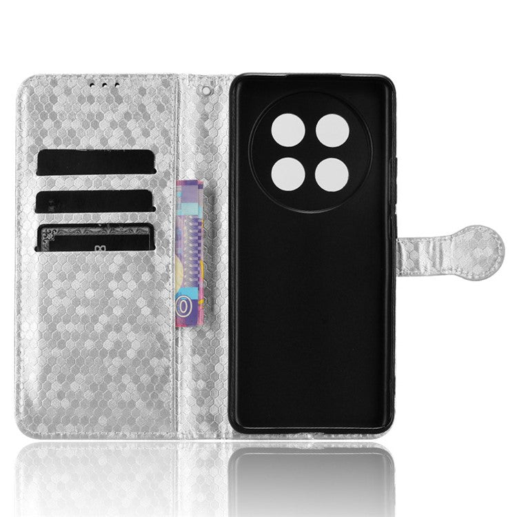 PU Leather Flip Cover for Oppo A2 Pro 5G Case Shockproof Wallet Cell Phone Case - Silver