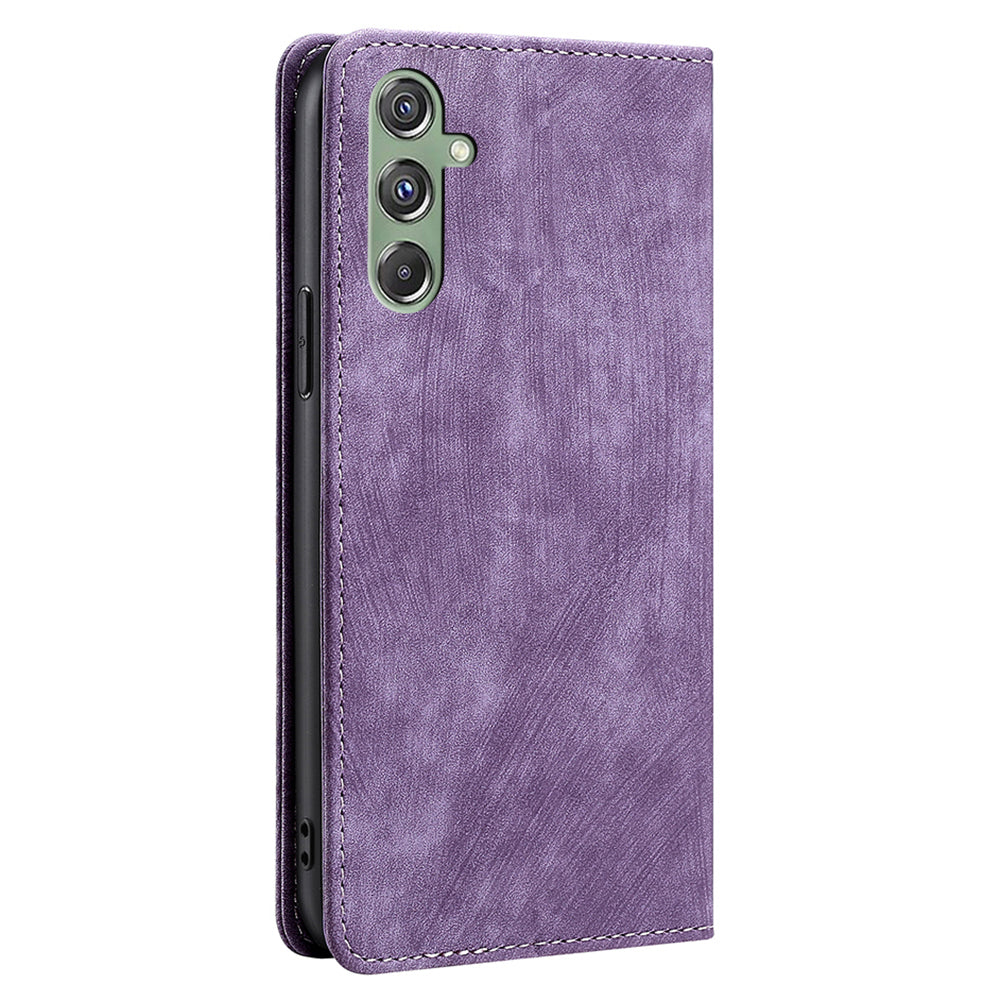 For Samsung Galaxy M34 5G / F34 5G Case Wallet PU Leather Phone Cover with RFID Blocking Function - Purple