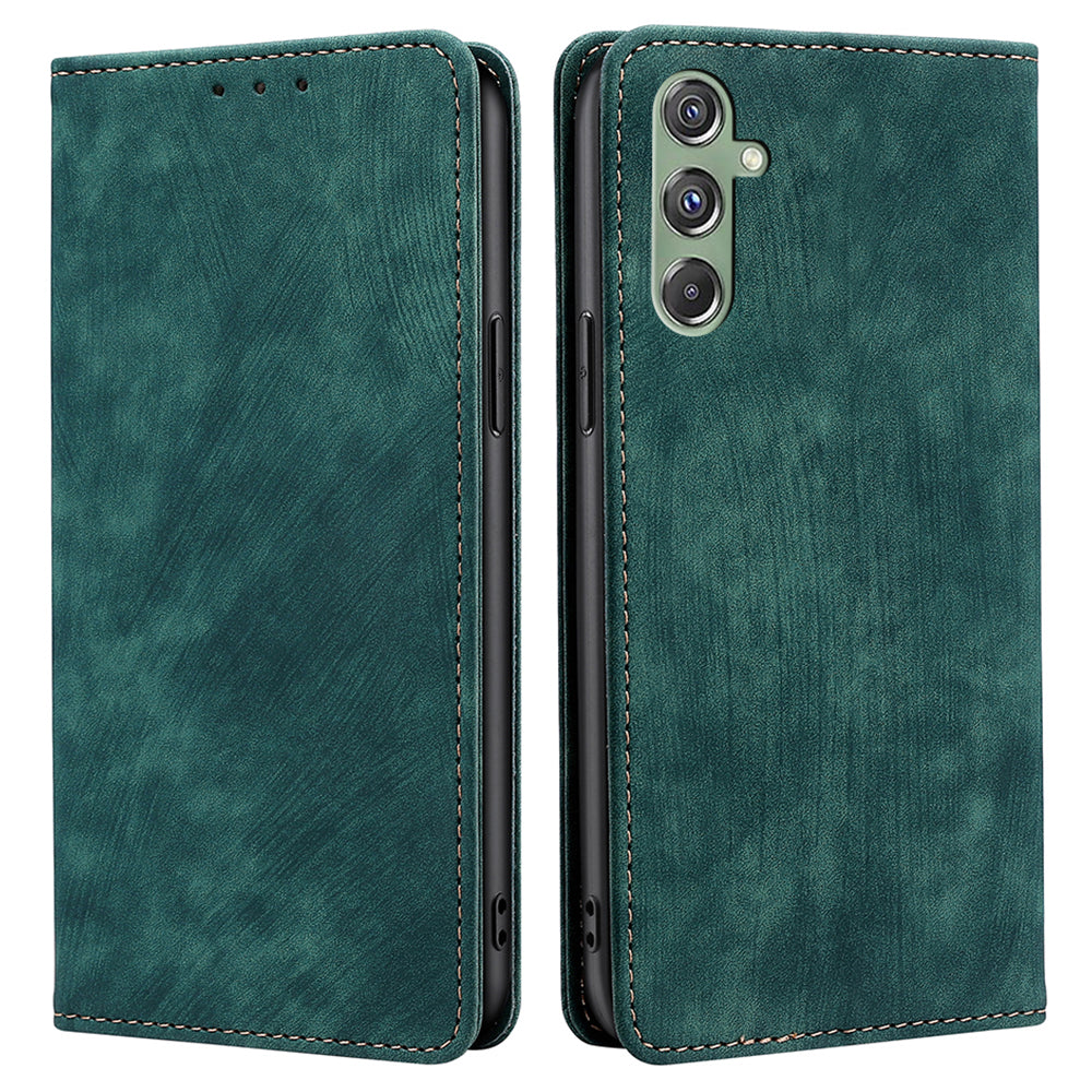 For Samsung Galaxy M34 5G / F34 5G Case Wallet PU Leather Phone Cover with RFID Blocking Function - Green