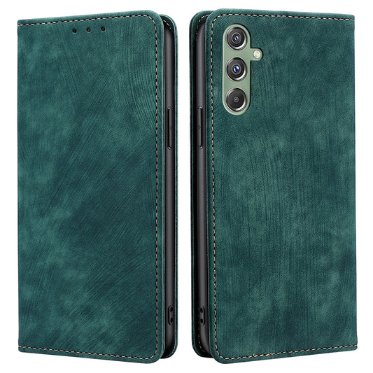For Samsung Galaxy M34 5G / F34 5G Case Wallet PU Leather Phone Cover with RFID Blocking Function - Green