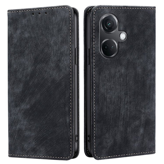 For OnePlus Nord CE3 5G Case Phone Cover RFID Blocking PU Leather Wallet - Black