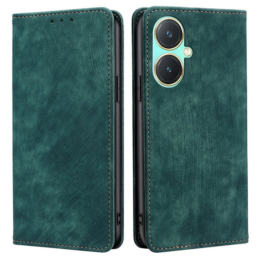 RFID Blocking Leather Cover for vivo Y27 4G Case Wallet Stand Shell - Green