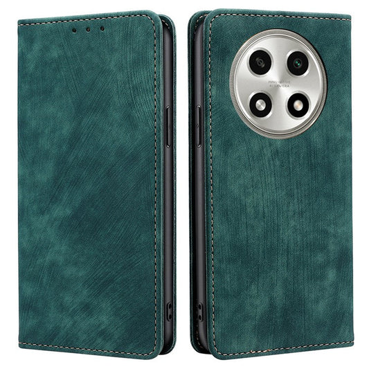 RFID Blocking Cover for Oppo A2 Pro 5G Case PU Leather Wallet Phone Shell - Green