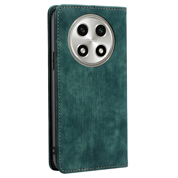 RFID Blocking Cover for Oppo A2 Pro 5G Case PU Leather Wallet Phone Shell - Green