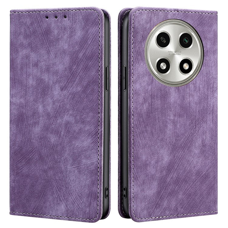 RFID Blocking Cover for Oppo A2 Pro 5G Case PU Leather Wallet Phone Shell - Purple