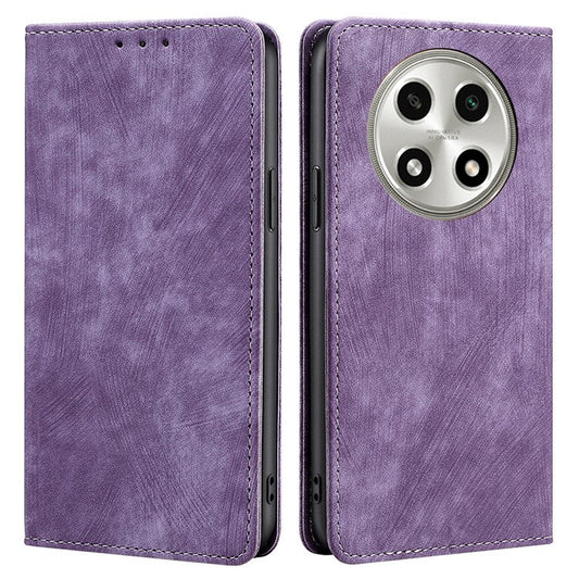 RFID Blocking Cover for Oppo A2 Pro 5G Case PU Leather Wallet Phone Shell - Purple