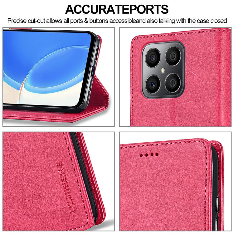 LC.IMEEKE For Honor X8 4G / X30i / Play6T Pro Case Wallet Phone Leather Cover - Rose