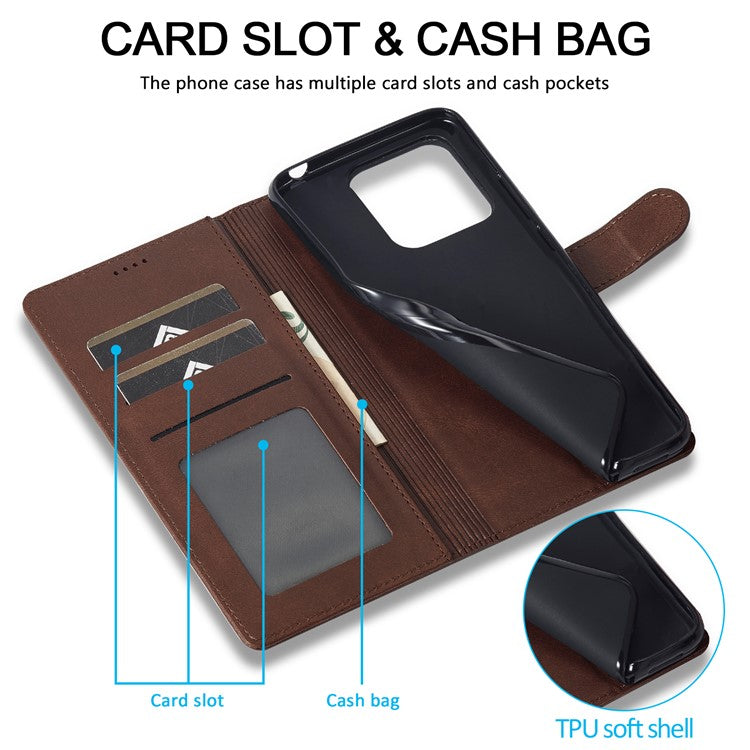 LC.IMEEKE For Honor X8 4G / X30i / Play6T Pro Case Wallet Phone Leather Cover - Brown