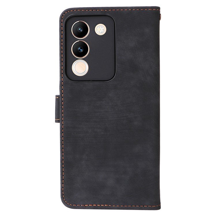 For vivo V29e (Global) 5G / Y200 (India) 5G Case RFID Blocking Wallet Stand Cover with Strap - Black